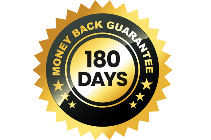 NerveCalm 180-day money back guarantee badge